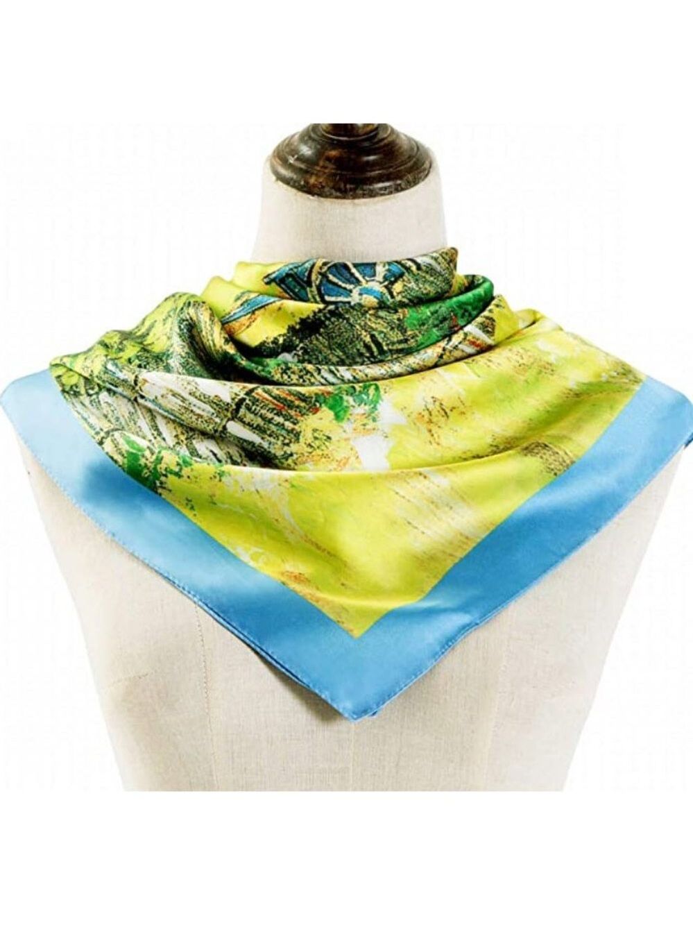 Harvest Landscape With Blue Cart scarf - Picture 3 of 5